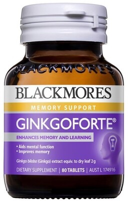 Blackmores Ginkgo Forte 2000mg 80 Tablets OzHealthExperts