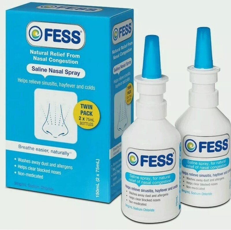  FESS NATURAL SALINE SPRAY 150ML 2 X 75ML OzHealthExperts