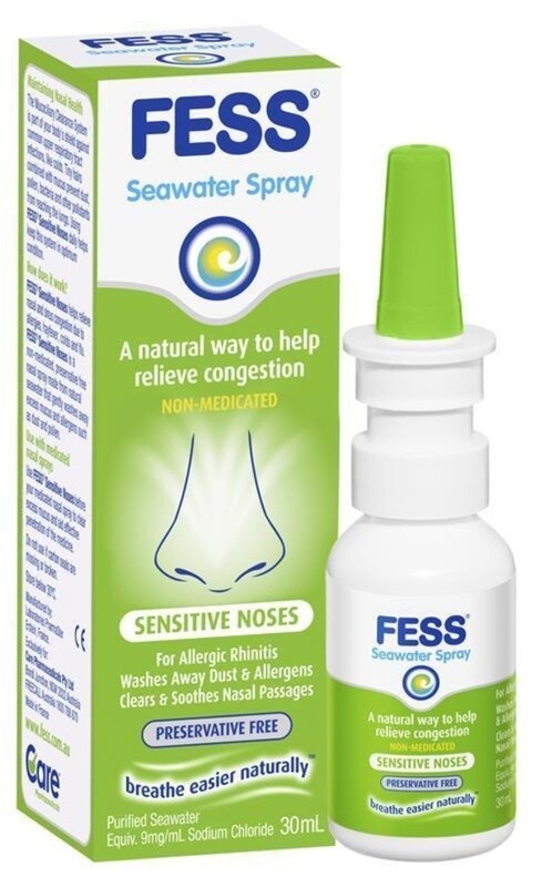 2 × Fess Sensitive Noses Saline Nasal Spray 30ml ozhealthexperts