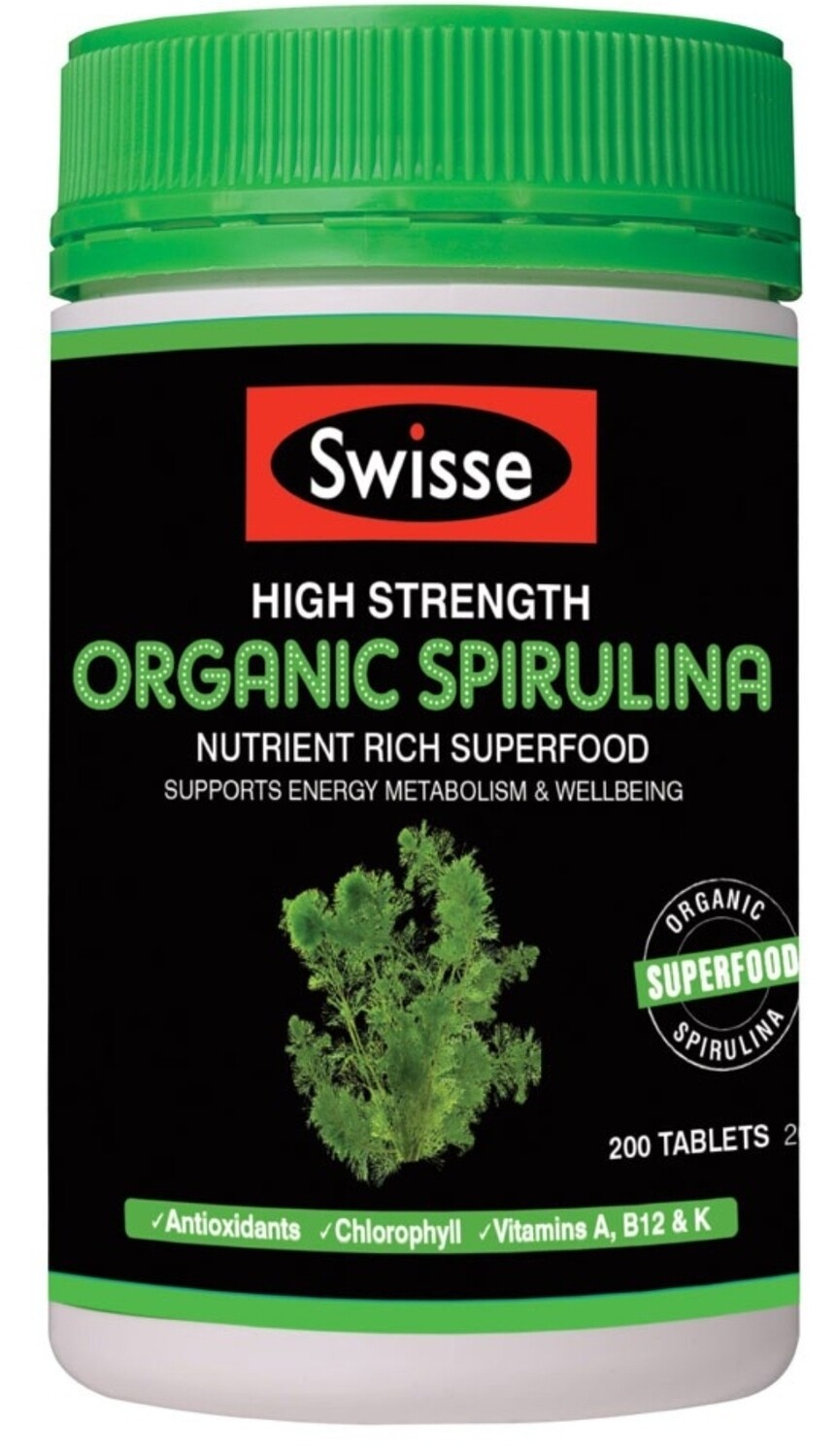 Swisse Organic Spirulina 1000mg 200 Tablets ozhealthexperts 