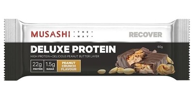 12 × Musashi Deluxe Protein Bar Peanut Crunch 60g ozhealthexperts 