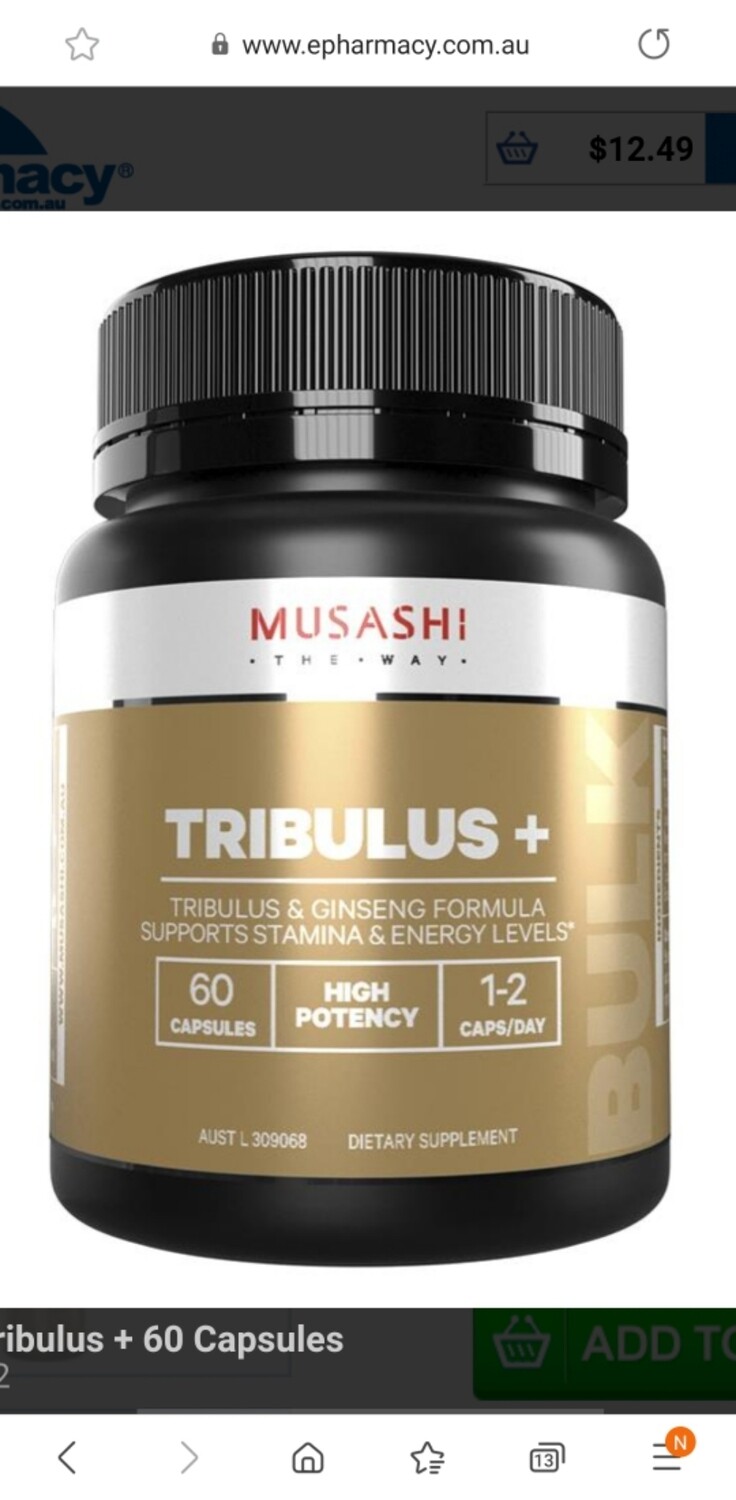 Musashi Tribulus + 60 Capsules ozhealthexperts