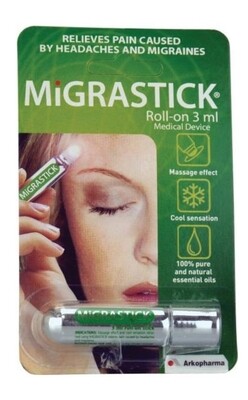 3 X NEW Migrastick Roll On 3ml  Migraine, Stress & Tension Headache ozhealthexperts