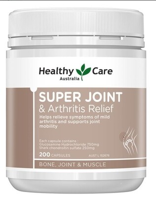 Healthy Care Super Joint & Arthritis Relief 200 Capsules ozhealthexperts
