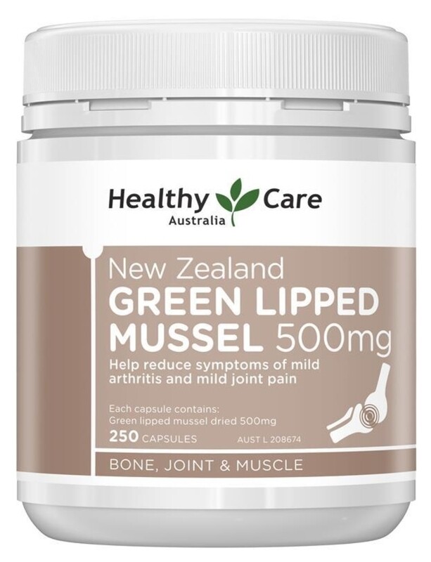 2 × Healthy Care New Zealand Green Lipped Mussel 250 Capsules OzHealthExperts