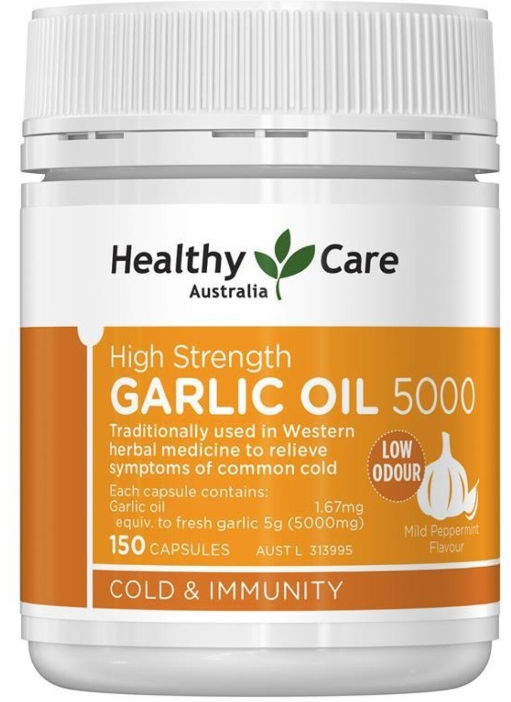 Healthy Care High Strength Garlic Oil 5000mg 150 Capsules ozhealthexperts