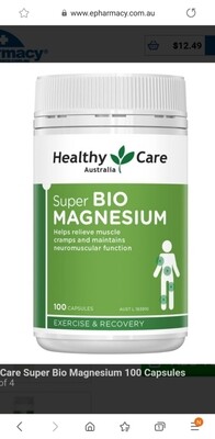 Healthy Care Super Bio Magnesium 100 Capsules ozhealthexperts