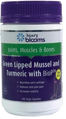 Henry Blooms Green Lipped Mussel 500mg With Turmeric 1500mg 100 Vege Capsules
ozhealthexperts