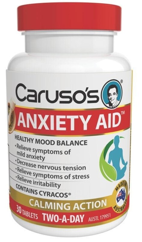 Carusos Natural Health Anxiety Aid 30 Tablets ozhealthexperts