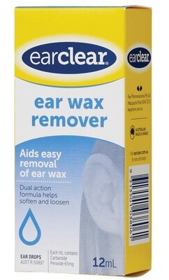 2 × Ear Clear Ear Drops For Wax Removal 12ml
ozhealthexperts