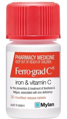 Ferro-grad C Iron & Vitamin C 30 Tablets ozhealthexperts