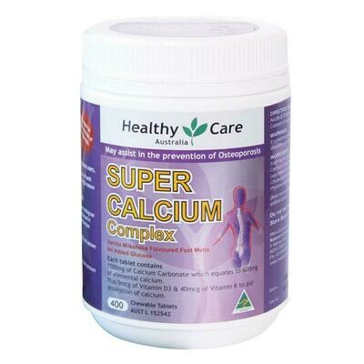 Healthy Care Super Calcium PLUS Vitamin D - 400 chewable Tablets OzhealthExperts