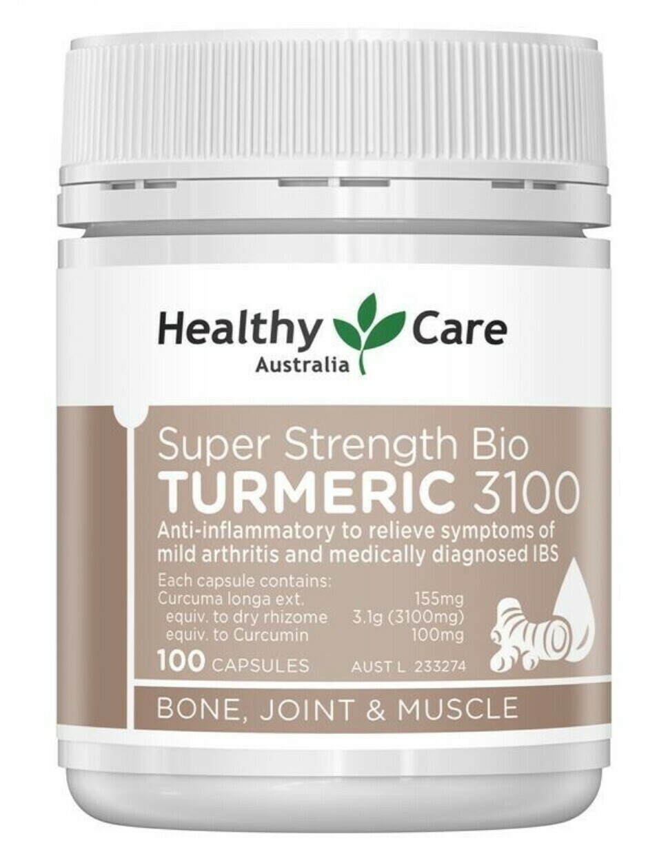 Healthy Care Turmeric 3100 100 Capsules OzHealthExperts