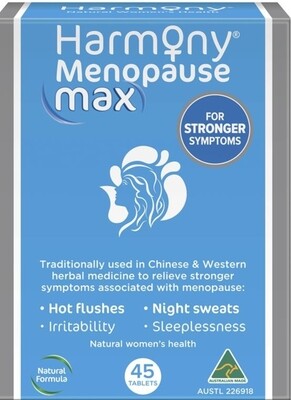 Harmony Menopause Max 45 Tablets
ozhealthexperts