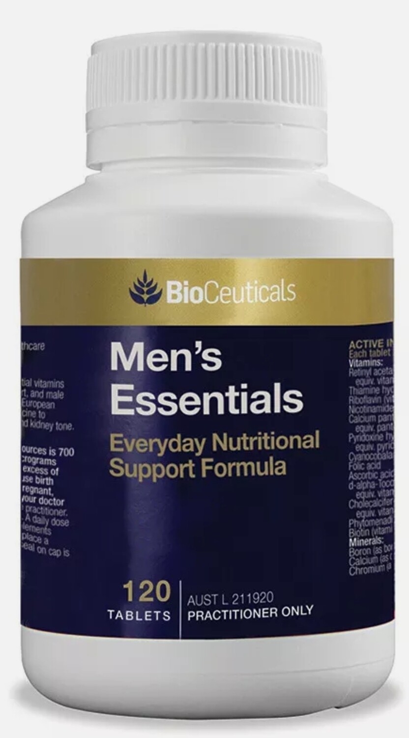 Bioceuticals Men's Mens Essentials Multivitamins 120 caps : Activated B vitamins ozhealthexperts