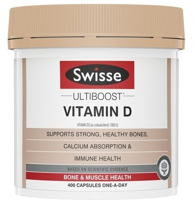 Swisse Ultiboost Vitamin D 400 Capsules ozhealthexperts