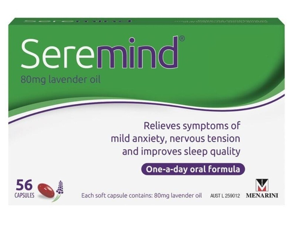 Seremind 56 Capsules 80mg Lavender Oil Mild Anxiety Sleeplessness Relief Silexan  ozhealthexperts