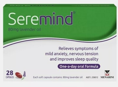 Seremind 28 Capsules 80mg Lavender Oil Mild Anxiety Sleeplessness Relief Silexan  ozhealthexperts