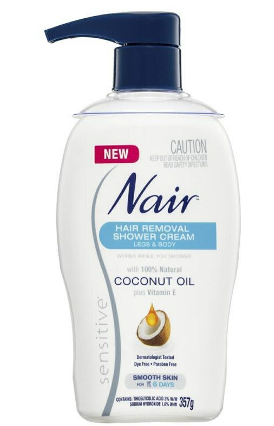 2 × Nair Sensitive Hair Removal Shower Cream With Coconut Oil 357g  OzHealthExperts