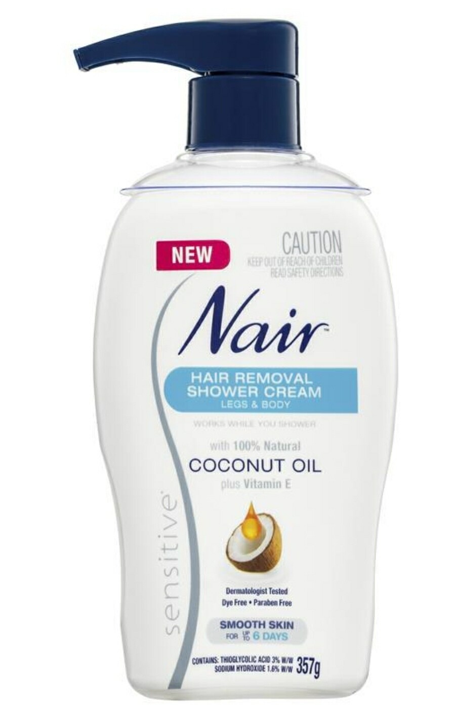 Nair Sensitive Hair Removal Shower Cream With Coconut Oil 357g  OzHealthExperts