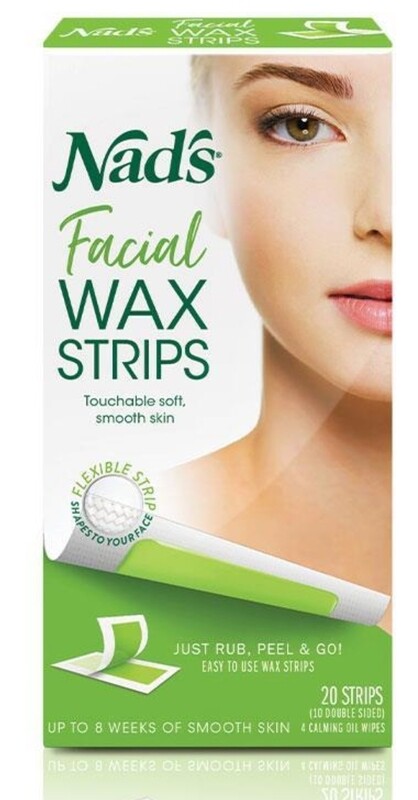 2 × Nads Hair Removal Facial Wax Strips 20 Strips ozhealthexperts