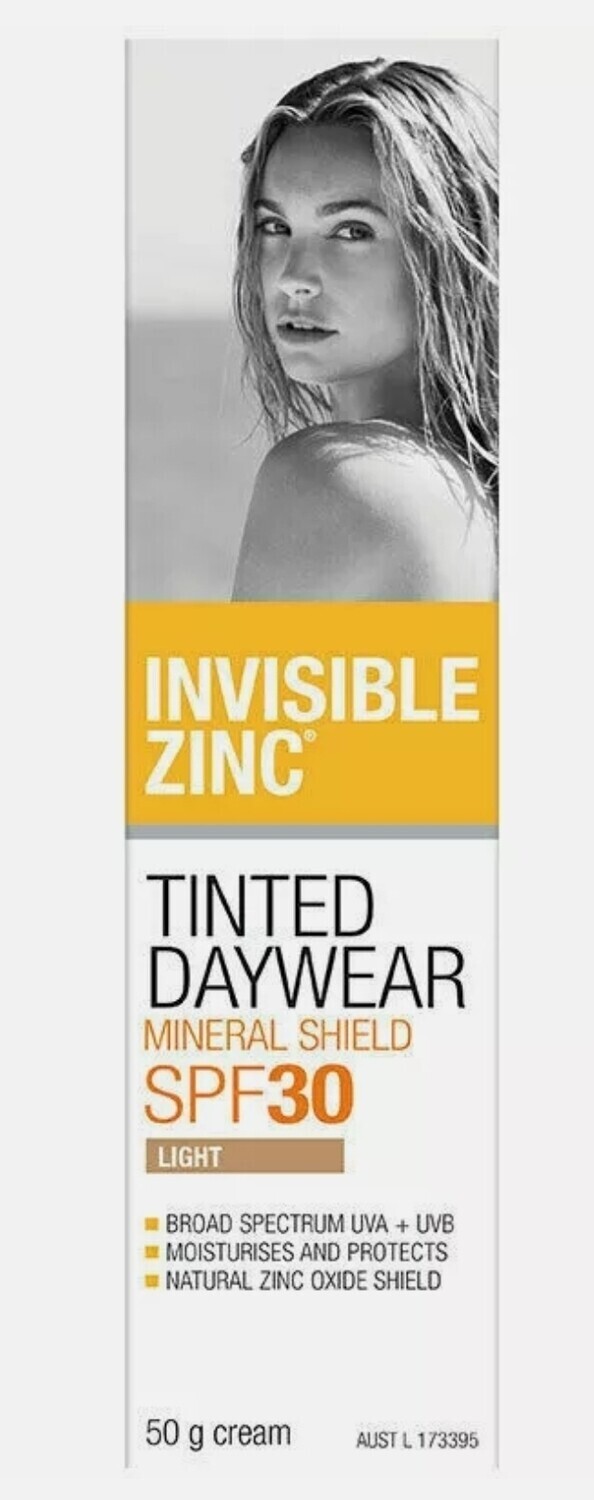 Invisible Zinc Tinted Daywear Light SPF 30 50g ozhealthexperts