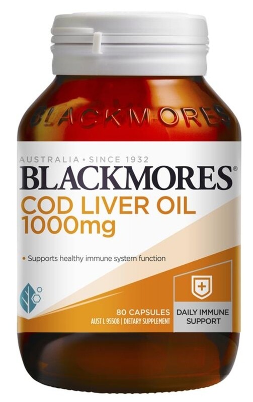 2 × Blackmores Cod Liver Oil 1000mg Supports Healthy Immune System 80 Capsules ozhealthexperts