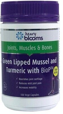 2 × Henry Blooms Green Lipped Mussel 500mg With Turmeric 1500mg 100 Vege Capsules
ozhealthexperts