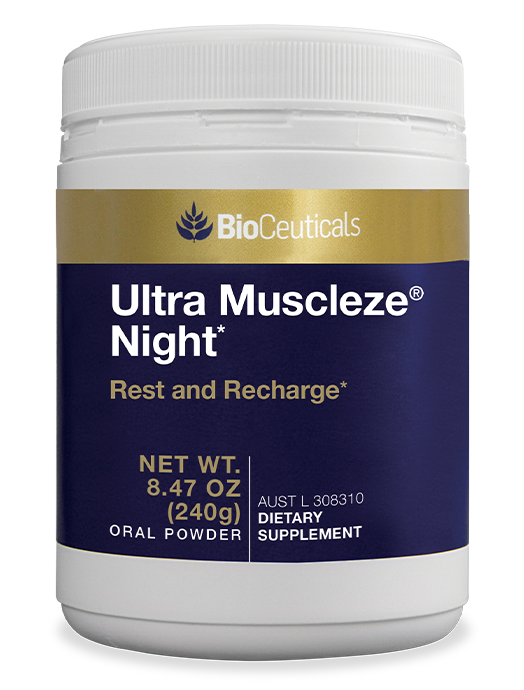 Bioceuticals Ultra Muscleze Magnesium powder night time 240 g HealthCo 