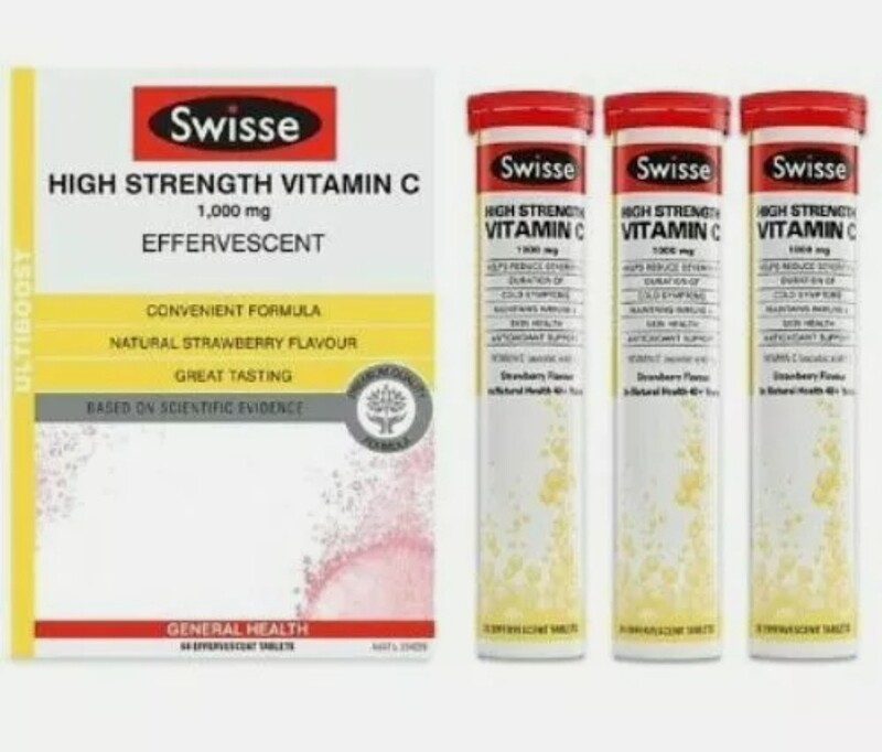 Swisse Odourless High Strength Vitamin C 60 Effervescent Tablets ozhealthexperts