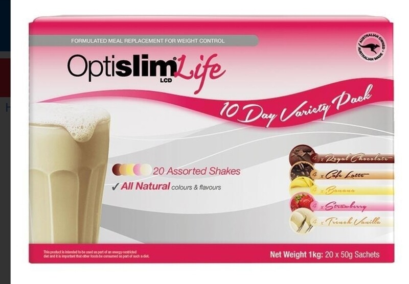 Optislim Life LCD 10 Day Variety Pack 20 x 50g Sachets ozhealthexperts