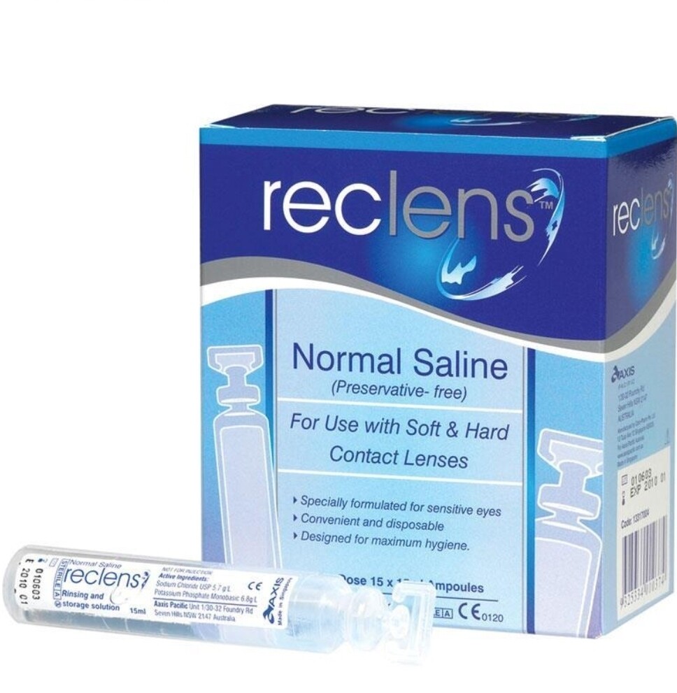 2 × Reclens Normal Saline 15ml Ampules 15 ozhealthexperts