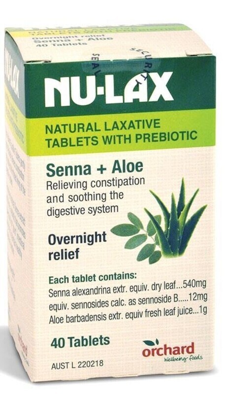 2 × Nulax Natural Laxative Tablets With Prebiotic Senna + Aloe 40 Tablets ozhealthexperts