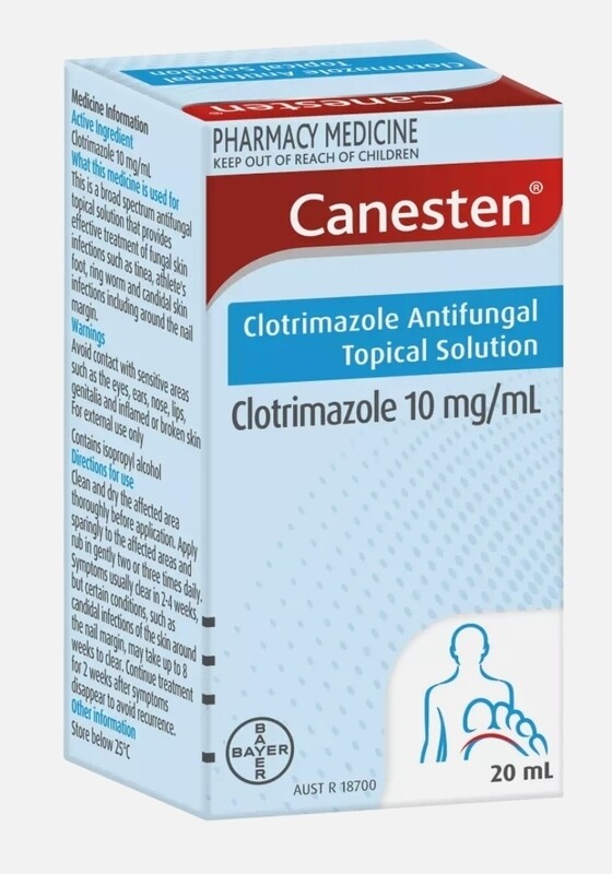 2 × Canesten Anti-fungal Topical Solution 20mL Broad Spectrum Skin Infection ozhealthexperts