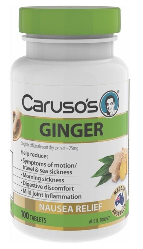 Carusos Ginger 100 Tablets Nausea relief OzHealthExperts