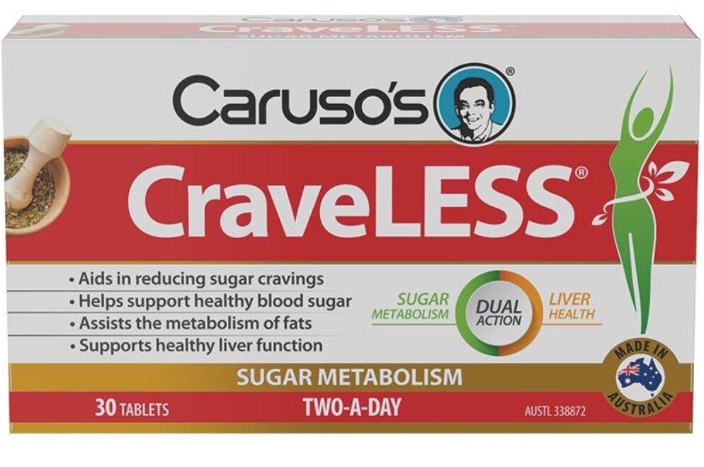 Caruso's CraveLESS 60 Tablets Reduce Sugar Cravings Healthy Blood Sugar ozhealthexperts