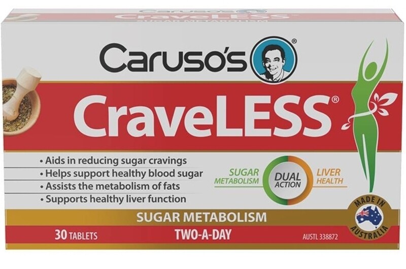 Caruso's CraveLESS 60 Tablets Reduce Sugar Cravings Healthy Blood Sugar ozhealthexperts