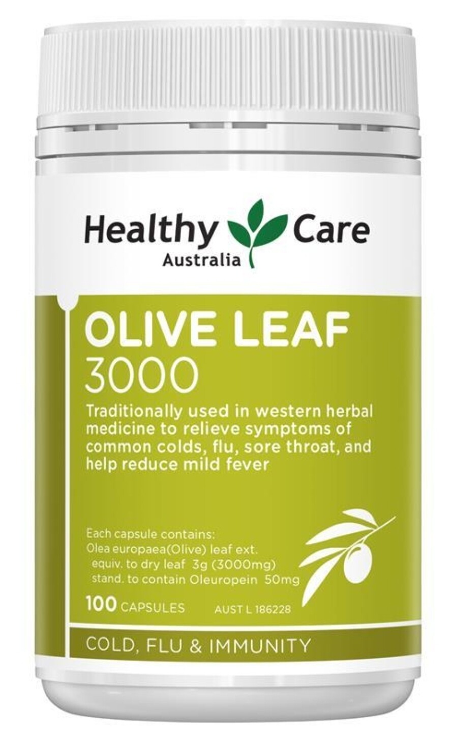 Healthy Care Olive Leaf Extract 3000mg 100 Capsules for colds- OzHealthExperts