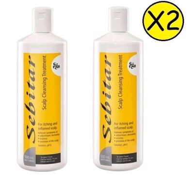 2 × Sebitar Scalp Treatment 500ml Coal Tar Itching Scalp Shampoo ozhealthexperts