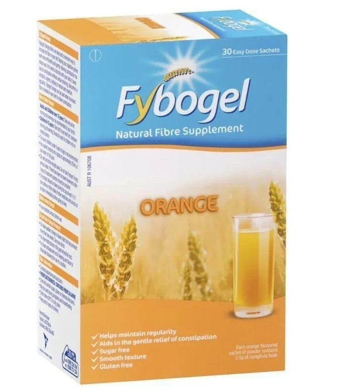 2 × Fybogel Fibre Constipation Relief Supplement Sachets Orange 30 pack ozhealthexperts