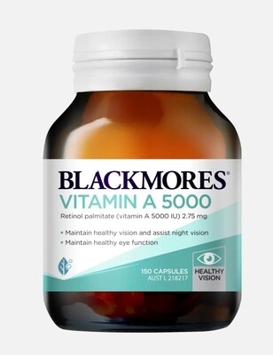 Blackmores Vitamin A 5000IU 150 Capsules for Eye Health Night Vision Retinol ozhealthexperts