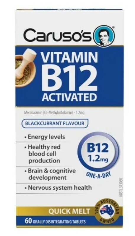 Caruso's Vitamin B12 Activated 60 Orally Disintegrating Tablets Melts ozhealthexperts