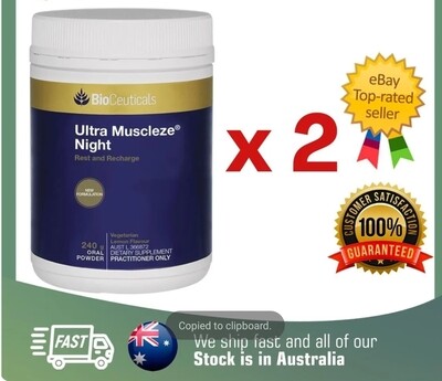 2 x BIOCEUTICALS ULTRA MUSCLEZE NIGHT 240GM + FREE SAME DAY SHIPPING ozhealthexperts