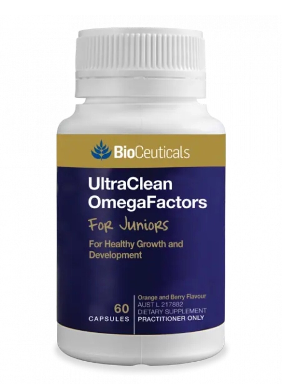 Bioceuticals Ultraclean OmegaFactors for Juniors 60 Caps :: Omega 3 Vitamin A D ozhealthexperts