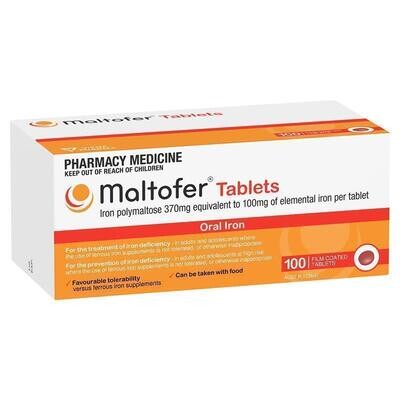 Maltofer Oral Iron 100 Tablets 100mg Iron Deficiency Low Constipation Vegan ozhealthexperts