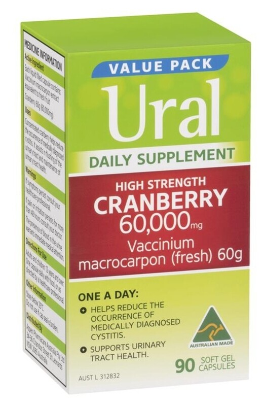 Ural High Strength Cranberry 60000mg 90 Capsules Value Pack ozhealthexperts