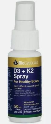 2 × Bioceuticals D3 + K2 Spray 50ml OzHealthExperts
