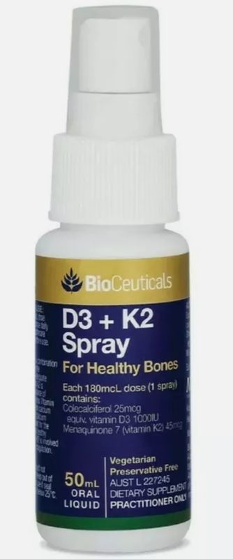 2 × Bioceuticals D3 + K2 Spray 50ml OzHealthExperts