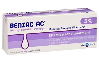  BENZAC AC ACNE GEL 5% 60G - BENZOYL PEROXIDE - OzHealthExperts