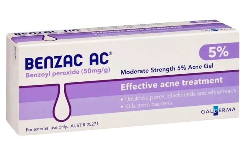 BENZAC AC ACNE GEL 5% 60G - BENZOYL PEROXIDE - OzHealthExperts